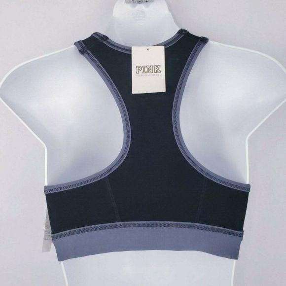 Victoria's Secret PINK Grey Black Reversible Unlined Sports Bra Size XS NWT - Picture 8 of 11